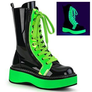 Demonia Neon Glow Green Ankle Boot